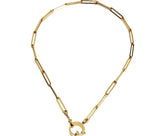 14K Gold Large Link Chain w/ Vintage Round Clasp-Chain-Gretchen Ventura