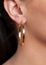 18K Gold Hand Hammered Hoops-Earrings-Gretchen Ventura
