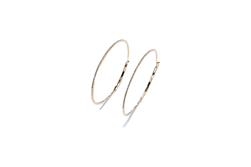 14K Gold and Diamond Hoop 2” (0.67 ct.) Earring #3561-Earrings-Gretchen Ventura