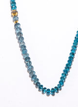 Hand Knotted Faceted Topaz, Aquamarine, and Deep Aquamarine Necklace-Necklaces-Gretchen Ventura