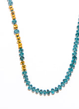 Hand Knotted Faceted Deep Aquamarine Necklace-Necklaces-Gretchen Ventura