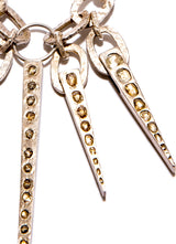 Raw Diamond Sliced 5 Warrior Silver Spears Necklace-Necklaces-Gretchen Ventura
