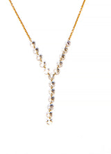18K Gold & Floating Diamond Drop Necklace-Necklaces-Gretchen Ventura