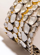 Gold Plate & Rose Cut Curb Chain Bracelet-Bracelets-Gretchen Ventura