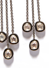 Rose Cut & Sterling Silver Triple Drops-Earrings-Gretchen Ventura