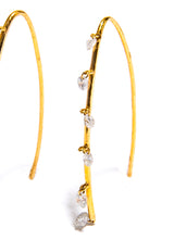 Gold & 6 Floating Diamond Earring-Earrings-Gretchen Ventura