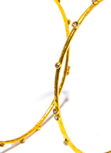 Matte Gold & Diamond Hoops-Earrings-Gretchen Ventura