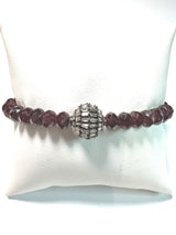 Faceted Garnet & Diamond Baguette Bracelet-Bracelets-Gretchen Ventura