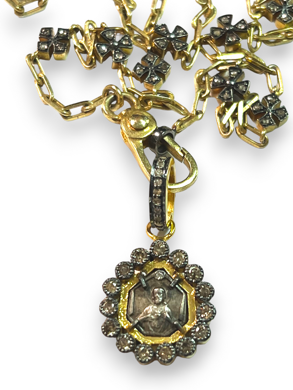 Antique French Catholic "Sacred Heart"-Neck Pendant-Gretchen Ventura