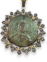 Ancient Byzantine Coin Constantine Christ King of Kings-Neck Pendant-Gretchen Ventura
