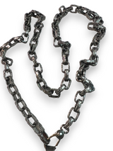 Rhodium Plated Engraved Oval Link Chain-Chain-Gretchen Ventura
