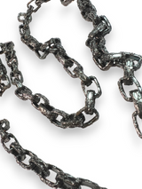 Rhodium Plated Engraved Oval Link Chain-Chain-Gretchen Ventura