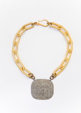 Diamond Plate w/GV Link Necklace-Necklaces-Gretchen Ventura