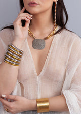 Diamond Plate w/GV Link Necklace-Necklaces-Gretchen Ventura