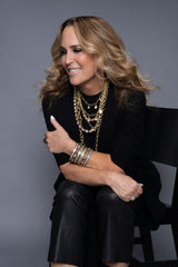 Rose Cut Diamond & Gold Necklace w/Hand Painted Enamel Back-Necklaces-Gretchen Ventura