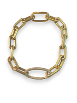360 Degree Gold Plate & Diamond Rockstar Link connector Necklace-Necklaces-Gretchen Ventura