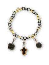 Handmade Hand Hammered Rhodium Plated Sterling & 20K Gold Chain-Chain-Gretchen Ventura