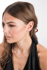 18K Gold & Floating Diamond Drop Necklace-Necklaces-Gretchen Ventura