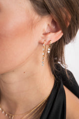 Gold & 6 Floating Diamond Earring-Earrings-Gretchen Ventura