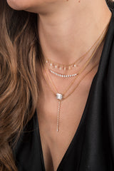 14K Gold & Diamond Bar Necklace-Necklaces-Gretchen Ventura