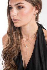 Gold & 6 Floating Diamond Earring-Earrings-Gretchen Ventura