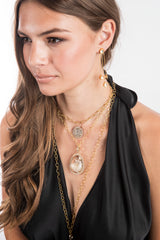 Rose Cut & Gold Plate Triple Drops-Earrings-Gretchen Ventura