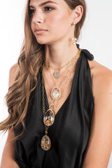 Quartz Crystal Cranes Standing on a Tree Intaglio-Neck Pendant-Gretchen Ventura