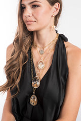 Quartz Crystal Cranes on the Beach Intaglio-Neck Pendant-Gretchen Ventura