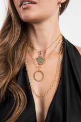 18K Gold & Diamond Oval Pendant-Neck Pendant-Gretchen Ventura