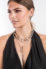 Diamond Rockstar H Link & GV Links Necklace-Necklaces-Gretchen Ventura