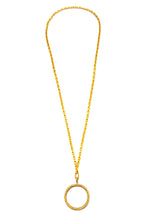 Gold Plate & Diamond Magnifying Glass Pendant-Neck Pendant-Gretchen Ventura