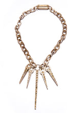 Raw Diamond Sliced 5 Warrior Silver Spears Necklace-Necklaces-Gretchen Ventura