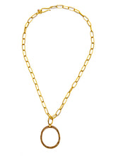 18K Gold & Diamond Oval Pendant-Neck Pendant-Gretchen Ventura