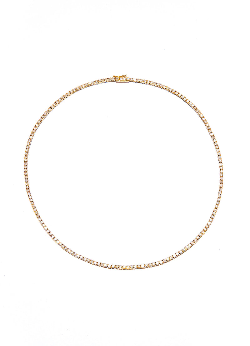 14K Gold & Diamond (5.59c) Tennis Necklace #9652-Necklaces-Gretchen Ventura