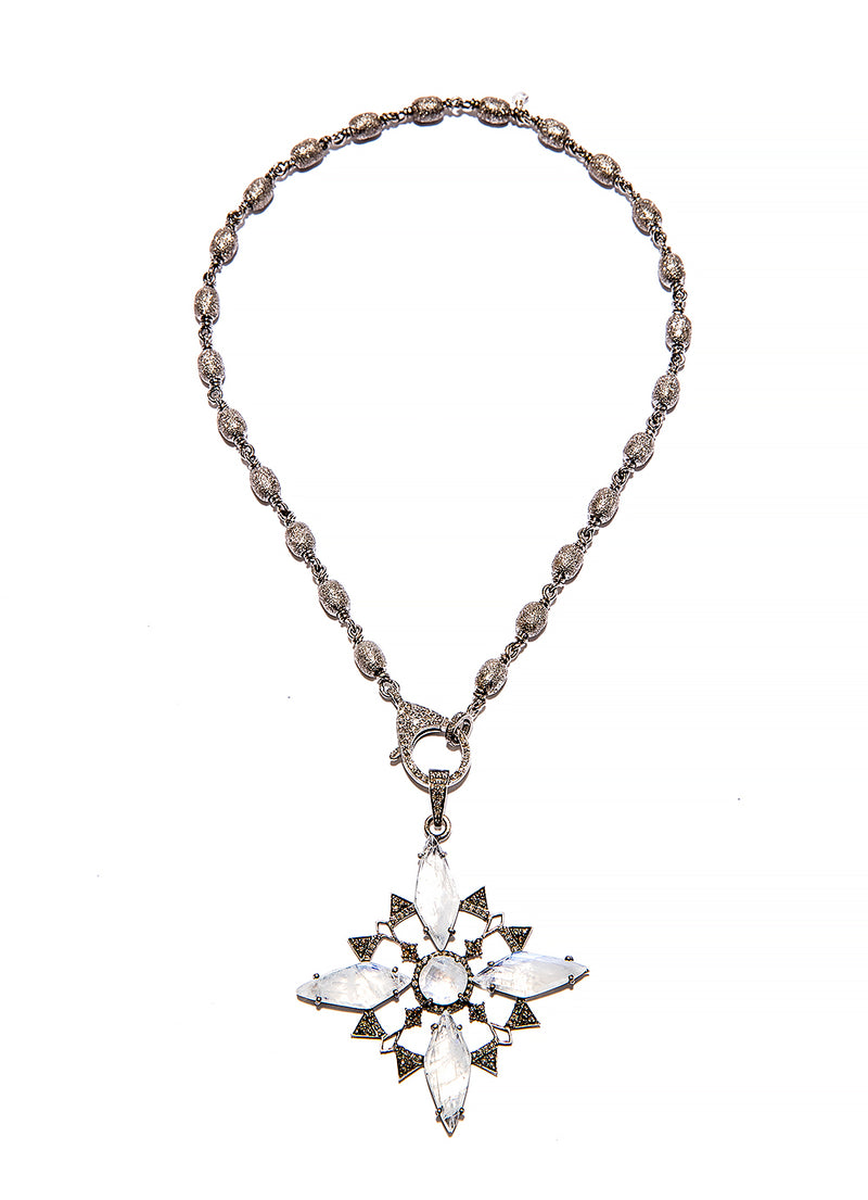 Diamond Cut Sterling Rosary Bead Chain w/Diamond Lobster Claw Clasp 16" #7706-Chain-Gretchen Ventura