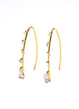 Gold & 6 Floating Diamond Earring-Earrings-Gretchen Ventura