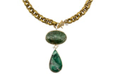 Teardrop & Oblong Shape Emerald w/ Rock Pendant-Neck Pendant-Gretchen Ventura
