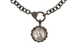 Queen Victoria Jubilee Silver Coin Pendant in Diamond & Sterling Silver-Neck Pendant-Gretchen Ventura