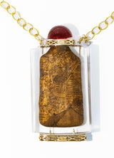 Vintage Gold Hand-Painted Rock Quartz Crystal Jar-Necklaces-Gretchen Ventura