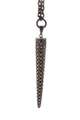 Yellow Diamond & Pave Diamond Spear Pendant-Neck Pendant-Gretchen Ventura
