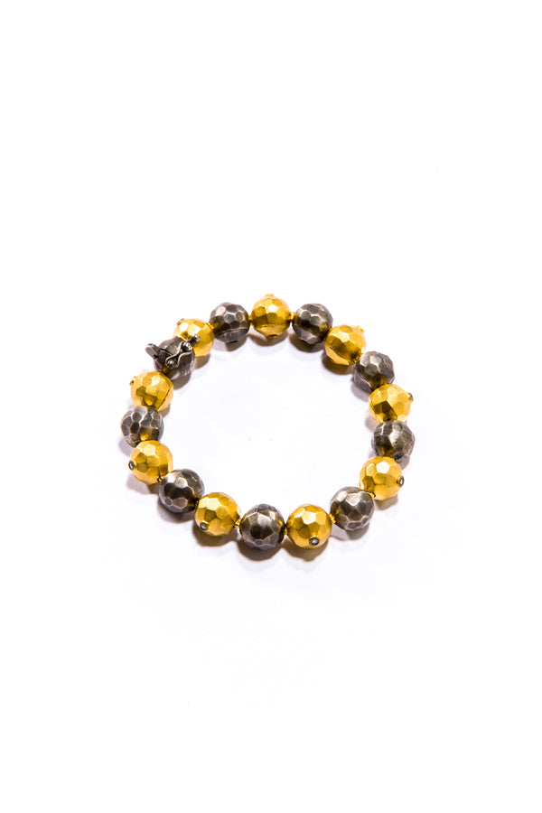 Oxidized Small Hand Forged Ball Chain Bracelet-Bracelets-Gretchen Ventura