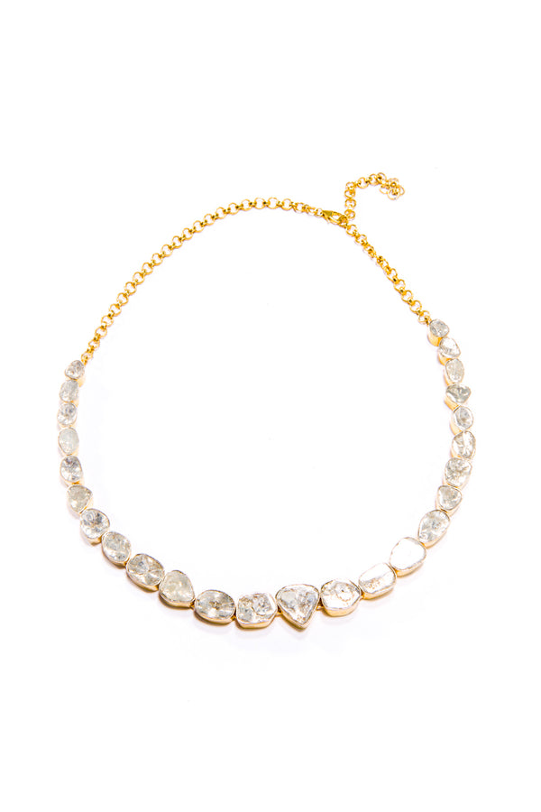 Rose Cut & Gold Plate Necklace-Necklaces-Gretchen Ventura