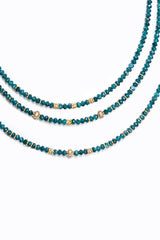 Faceted Grandidierite Necklace w/Diamond Beads-Necklaces-Gretchen Ventura