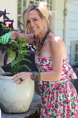 Emerald & Rhodium Plated Saucer Ring-Rings-Gretchen Ventura