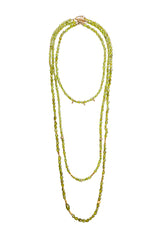 Peridot Necklace w/ Diamond Wheel & Gold Bead-Necklaces-Gretchen Ventura
