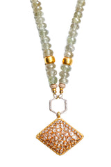 Faceted Champagne Diamond Shape Pendant-Neck Pendant-Gretchen Ventura