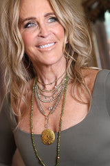 18K Gold & Multi Shape Diamond Slices Disc-Neck Pendant-Gretchen Ventura