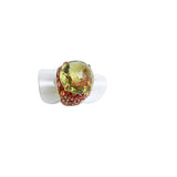 Lemon Quartz & Orange Sapphire Cocktail Ring-Rings-Gretchen Ventura