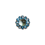 Blue Topaz Gold Plate Cocktail Ring-Rings-Gretchen Ventura