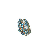 Blue Topaz Gold Plate Shield Cocktail Ring-Rings-Gretchen Ventura